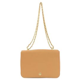 Bolsa de ombro de couro Tory Burch para mulheres Marrom