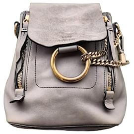 Chloé Lambskin Backpack Grey Grey