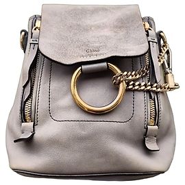 Chloé Rucksack aus Lammleder Grau Grau