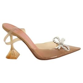 Amina Muaddi Beige heels Beige
