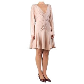Zimmermann Rosa Satin-Rüschenshirt Mini-Kleid - Größe UK 12 Andere