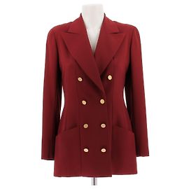 Chanel Red Wool Blazer Red