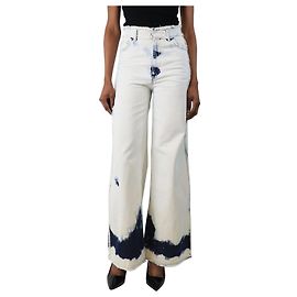 Dior Jeans con lavaggio bianco sbiadito e orlo grezzo - taglia UK 8 Bianco