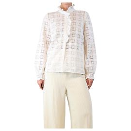 SéZane Blouse en dentelle blanche - taille UK 12 Blanc