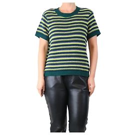 Autre Marque Grüner Mitchell gehäkelter gestreifter Pullover - Größe M Grün