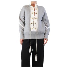 Sacai Sudadera gris jaspeada - tamaño M Gris