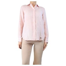 Weekend Max Mara Pink and white linen stripe shirt - size UK 10 Pink
