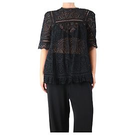 Zimmermann Top de bordado negro - talla UK 14 Negro