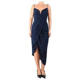 Zimmermann Navy Seiden-Midikleid - Größe UK 10 Marineblau