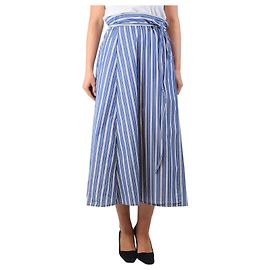 Soeur Jupe midi rayée Reine bleue et blanche - taille UK 14 Bleu