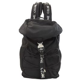 Céline Mochila Celine en lona de nylon negra Negro
