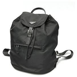 Prada Nylon and Saffiano Leather Backpack Black