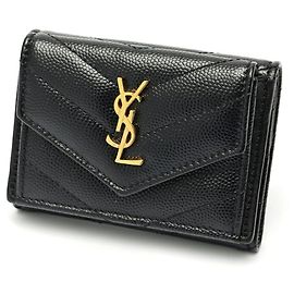 Portafoglio Tiny Tri-fold Monogram Saint Laurent Nero