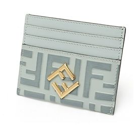 Fendi FF Diamond Card Case Brown Blue