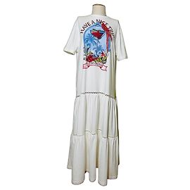 Vestido Maxi Farm Rio Branco Multicor Algodão Branco Multicor