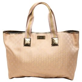 Gucci Gold GG Canvas Web Tote Golden Andere