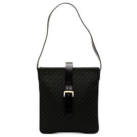 LOEWE Black Anagram Canvas Shoulder Bag Black