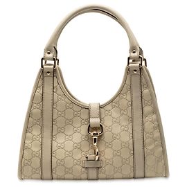 Bolsa de Ombro Gucci Jackie Joy Bardot em Guccissima Branco Branco
