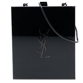 Clutch Tuxedo de acrílico preto Saint Laurent com corrente Preto