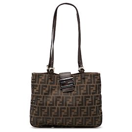 Bolsa de ombro em lona Zucca marrom Fendi Marrom