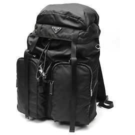 Prada Re-Nylon x Saffiano Leather Backpack Black