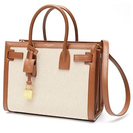 Sac de Jour Handtasche von Saint Laurent Braun Weiß