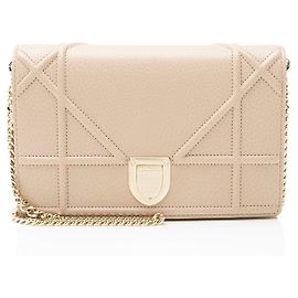 Cartera Diorama de piel de ternera con cadena Rosa