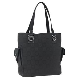 Salvatore Ferragamo Tote Bag Canvas Black Silver Auth bs33236 Black Silvery