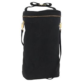Borsa a Spalla Salvatore Ferragamo Nylon Nero Oro Auth BA10654 Nero D'oro