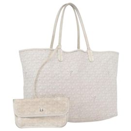 GOYARD Saint Louis PM Tote Bag PVC Weiß Auth 169635 Weiß