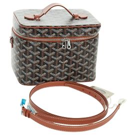 Borsa Vanity Muse PM GOYARD in PVC pelle Herringbone 2in1 marrone Auth SW2108SM Marrone Argento