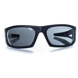 Prada, matte black sunglasses with red logo Black