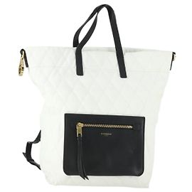 Mochila GIVENCHY de couro branco e dourado Auth BA10327 Branco Dourado