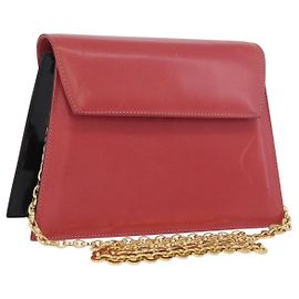 Bolsa de ombro com corrente Salvatore Ferragamo em couro rosa dourado Auth 169714 Rosa Dourado
