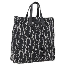 Salvatore Ferragamo Tote Bag Nylon Black Auth BA10660V Black