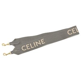 Céline Celine Jacquard Long Strap Shoulder Bag Brown White