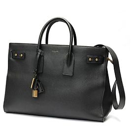 Saint Laurent Sac de Jour Thin Große Tote-Tasche Schwarz