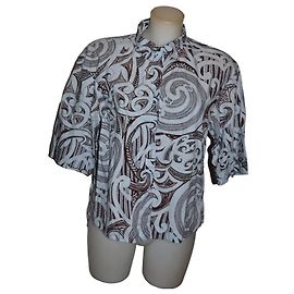 Camisa Versace de algodón con estampado Multicolor
