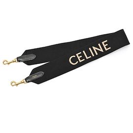Céline CELINE Jacquard Short Strap Shoulder Bag Black White