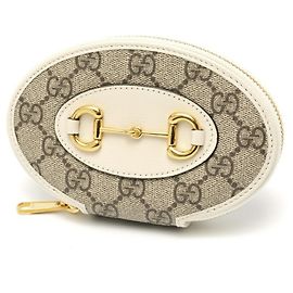 Gucci Horsebit 1955 Coin Case White Beige