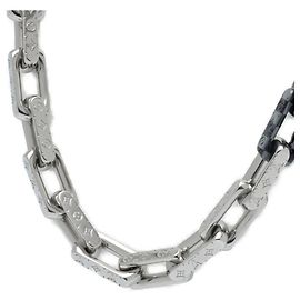 Collier Damier Louis Vuitton Noir Argenté