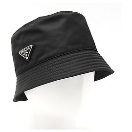 Prada Re-Nylon Triangle Bucket Hat Black