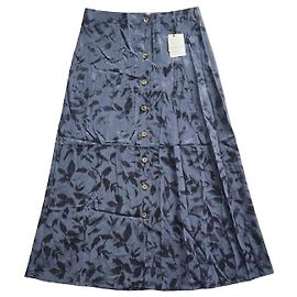 Saia Longa de Seda Impressa Zadig & Voltaire Preto Azul escuro
