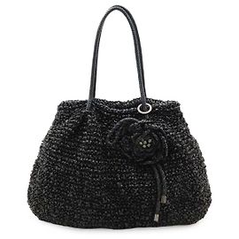 Autre Marque ANTEPRIMA Wire Raphia Tragetasche Schwarz