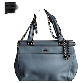 Blue leather Coach handbag Blue