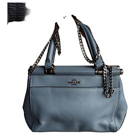 Bolsa de couro azul Coach Azul