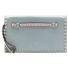 Clutch da polso Valentino Blue Tricolor Rockstud Blu Blu chiaro