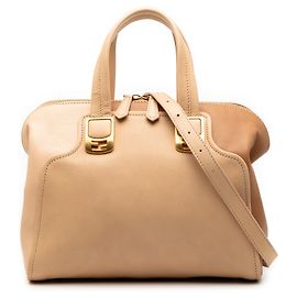 Sac à main Chameleon en cuir tricolore marron Fendi, petit modèle. Marron Caramel