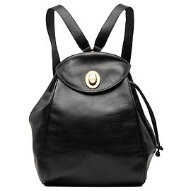 Dior Black Grained Leather Backpack Black