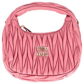 Bolsa Hobo Miu Miu Wander Matelassé em couro de cordeiro rosa Rosa